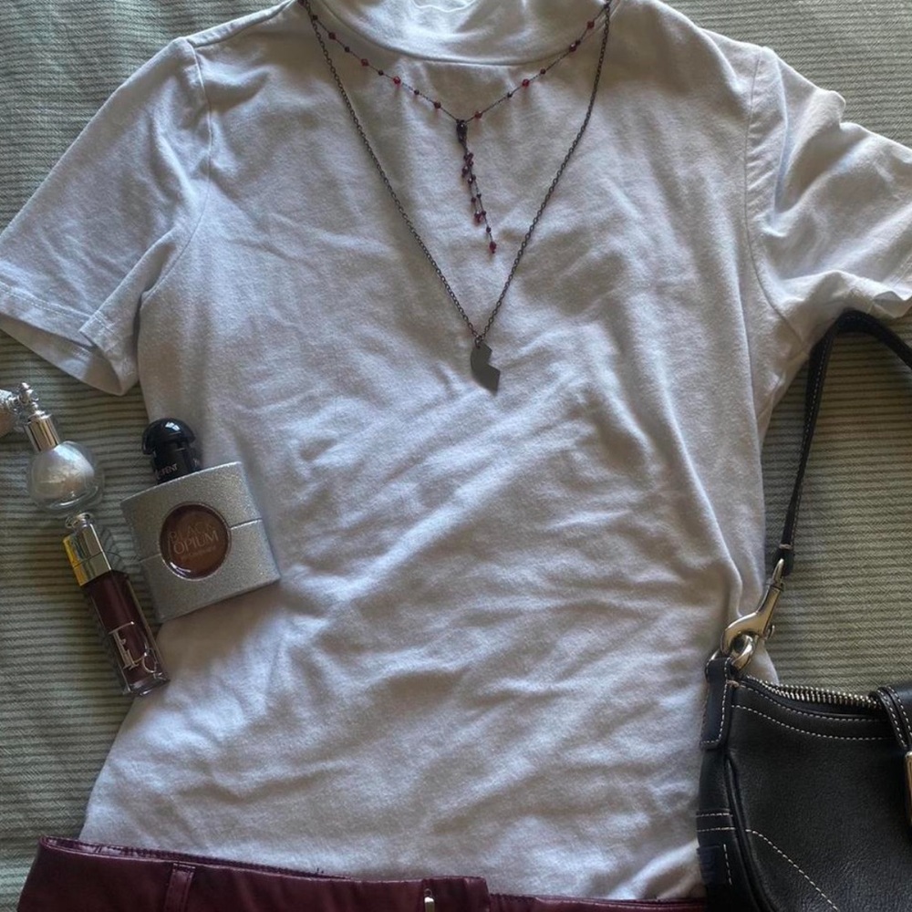 White T-Shirt with Necklace